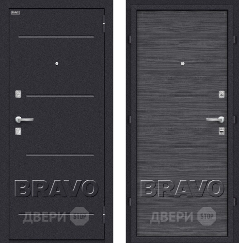 Входная металлическая Дверь Bravo Оптим Кобра Black Wood в Мытищах