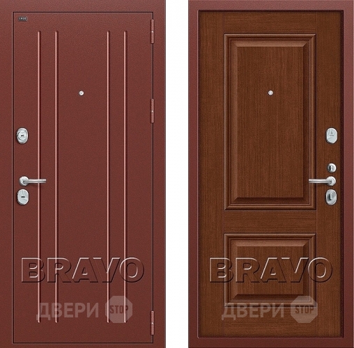 Входная металлическая Дверь Groff Т2-232 Brown Oak в Мытищах