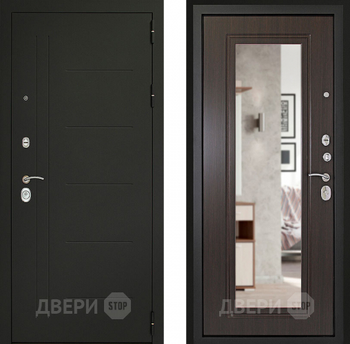 Дверь (Дверной Континент) Сити - Z 3К с зеркалом Венге в Мытищах