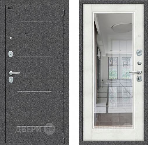 Входная металлическая Дверь Bravo Porta S-2 104/П61 с зеркалом Бьянко в Мытищах