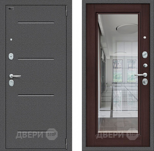Входная металлическая Дверь Bravo Porta S-2 104/П61 с зеркалом венге в Мытищах