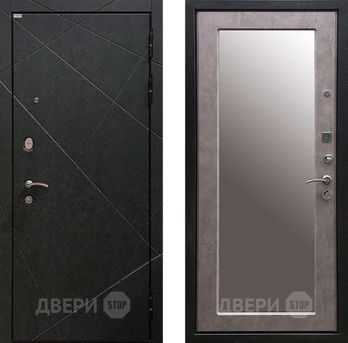 Входная металлическая Дверь Ратибор Эстет 3К с зеркалом Бетон светлый в Мытищах