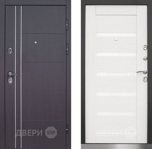 Входная металлическая Дверь Техно 01 винорит венге/лиственница белая в Мытищах