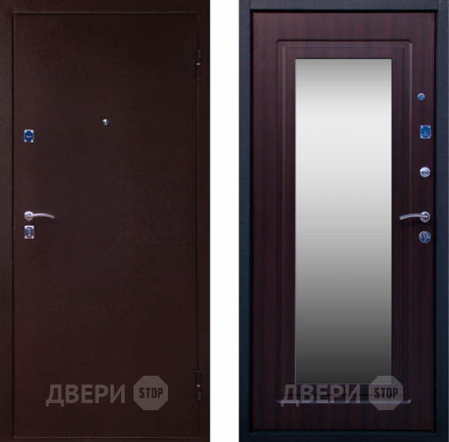 Входная металлическая Дверь СТОП Медь ЗЕРКАЛО Венге в Мытищах