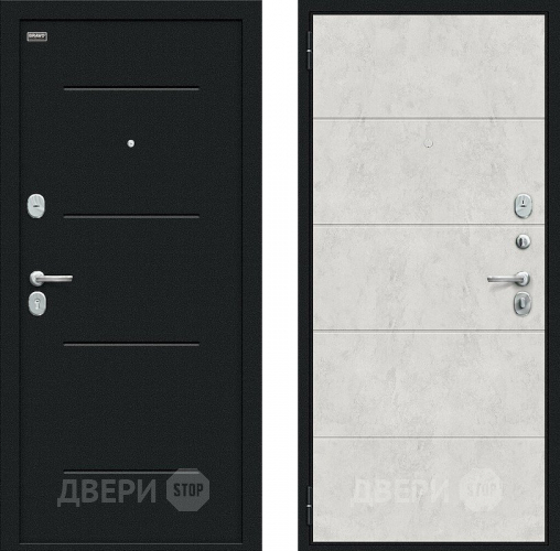 Дверь внутреннего открывания Bravo Граффити-1 Инсайд Букле черное/Look Art в Мытищах