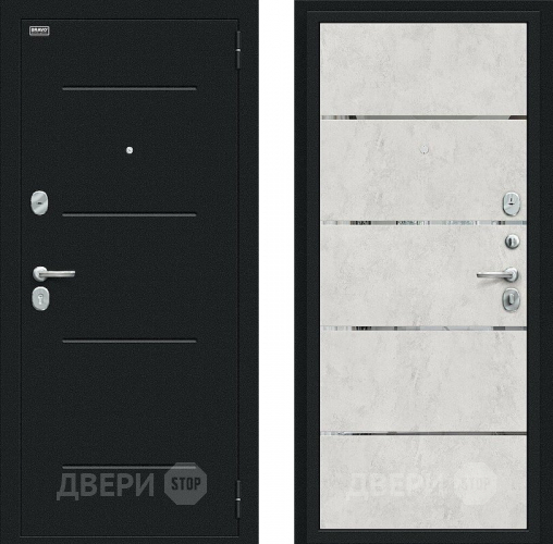 Входная металлическая Дверь Bravo Лайн Букле черное/Look Art в Мытищах
