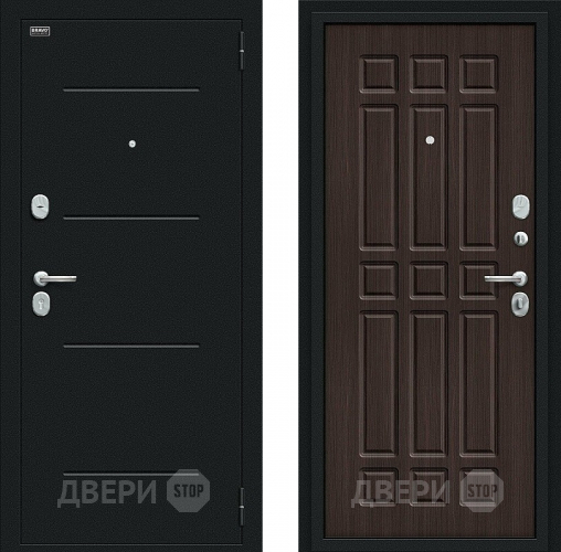 Входная металлическая Дверь Bravo Мило Букле черное/Wenge Veralinga в Мытищах