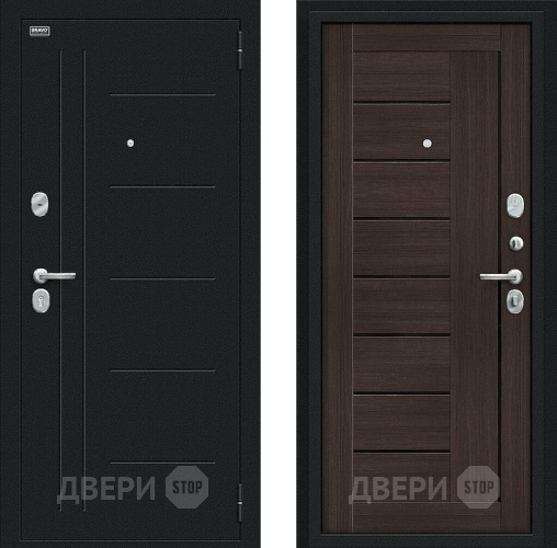 Входная металлическая Дверь Bravo Проф Букле черное/Wenge Veralinga в Мытищах