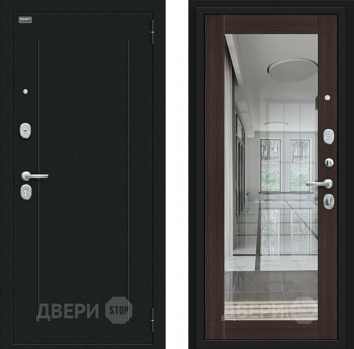 Входная металлическая Дверь Bravo Флэш Букле черное/Wenge Veralinga в Мытищах
