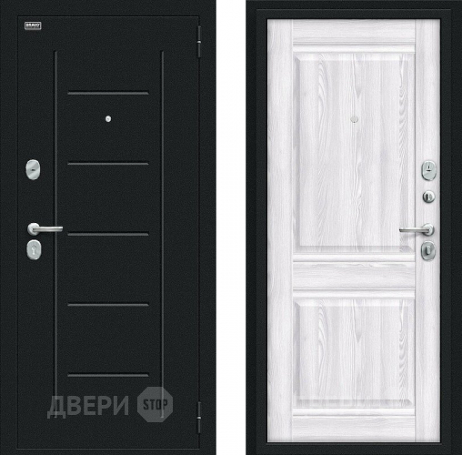 Дверь Bravo Некст Kale Букле черное/Riviera Ice в Мытищах