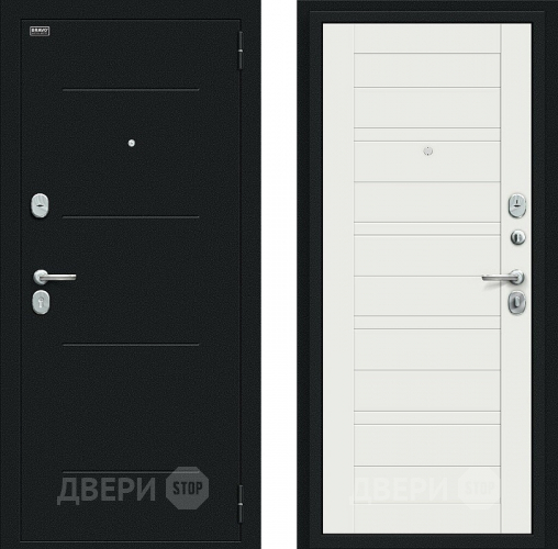Входная металлическая Дверь Bravo Сити Kale Букле черное/Off-white в Мытищах