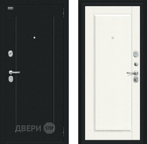 Дверь Bravo Сьют Kale Букле черное/White Wood в Мытищах