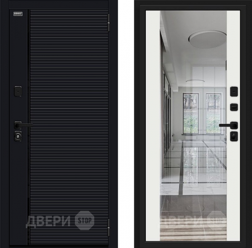 Входная металлическая Дверь Bravo Лайнер-3 Total Black/Off-white в Мытищах