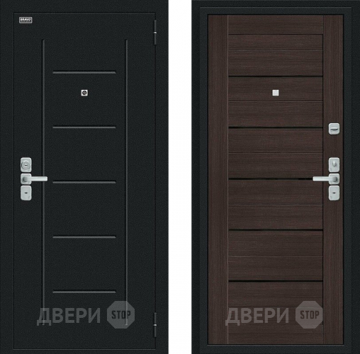 Входная металлическая Дверь Bravo Райт Букле черное/Wenge Veralinga в Мытищах