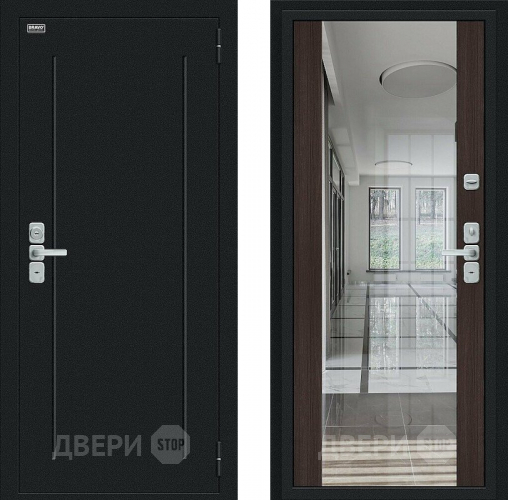 Входная металлическая Дверь Bravo Глори Букле черное/Wenge Veralinga в Мытищах