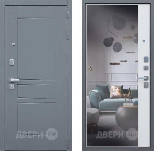 Входная металлическая Дверь АСД Челси с зеркалом в Мытищах