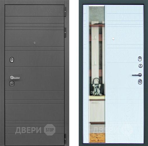 Входная металлическая Дверь Дверной Континент Новелло Белый браш в Мытищах