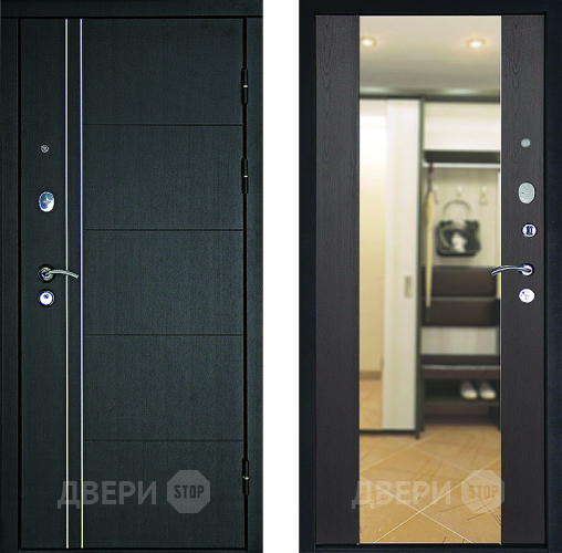 Входная металлическая Дверь Дверной Континент Тепло - Люкс Зеркало Венге в Мытищах