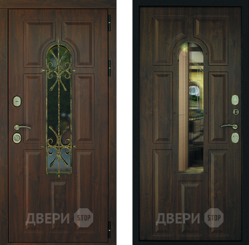 Входная металлическая Дверь Дверной Континент Лион ТЕРМО Темный орех в Мытищах