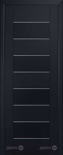Межкомнатная дверь ProfilDoors 45U черный-матовый частично остекленная (графит) в Мытищах