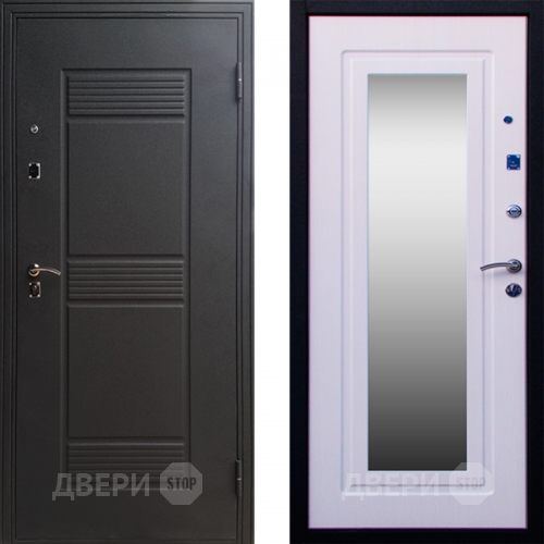 Входная металлическая Дверь СТОП ЗЕРКАЛО Ясень Белый в Мытищах
