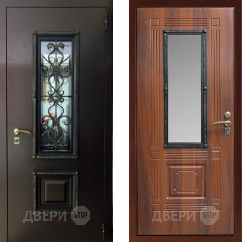 Дверь с ковкой и стеклом в Мытищах