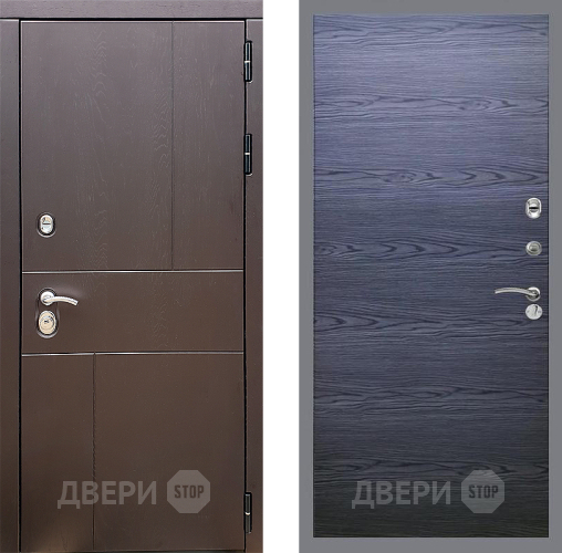 Входная металлическая Дверь Стоп УРБАН Гладкая Дуб тангенальный черный в Мытищах