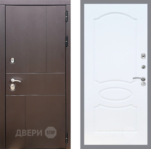 Входная металлическая Дверь Стоп УРБАН ФЛ-128 Белый ясень в Мытищах