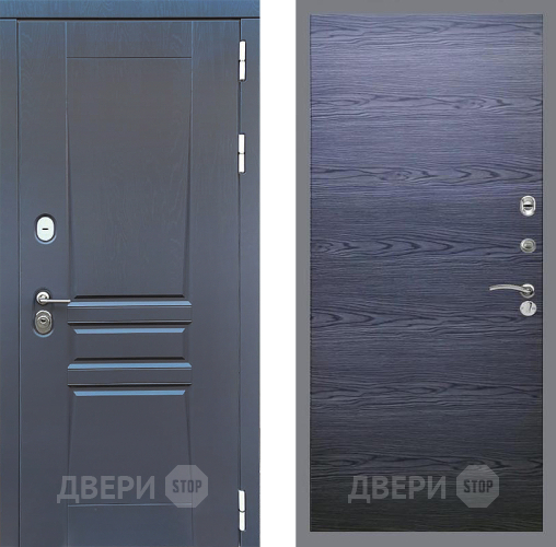 Дверь Стоп ПЛАТИНУМ Гладкая Дуб тангенальный черный в Мытищах