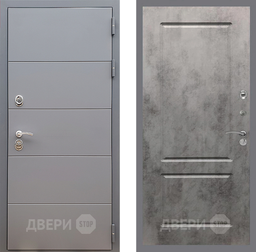 Входная металлическая Дверь Стоп АРТ ГРАФИТ ФЛ-117 Бетон темный в Мытищах