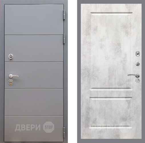 Входная металлическая Дверь Стоп АРТ ГРАФИТ ФЛ-117 Бетон светлый в Мытищах