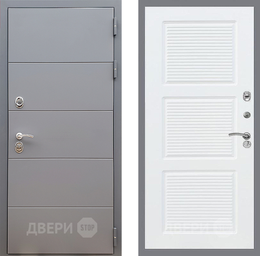 Дверь Стоп АРТ ГРАФИТ ФЛ-1 Силк Сноу в Мытищах