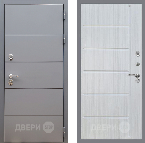 Входная металлическая Дверь Стоп АРТ ГРАФИТ ФЛ-102 Сандал белый в Мытищах