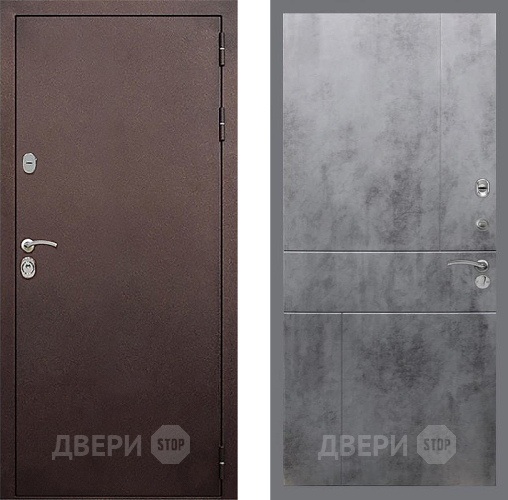 Входная металлическая Дверь Стоп КЛАССИК Медь ФЛ-290 Бетон темный в Мытищах