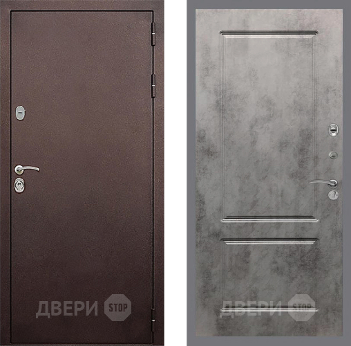 Входная металлическая Дверь Стоп КЛАССИК Медь ФЛ-117 Бетон темный в Мытищах