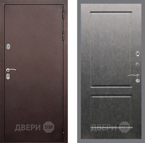 Дверь Стоп КЛАССИК Медь ФЛ-117 Штукатурка графит в Мытищах