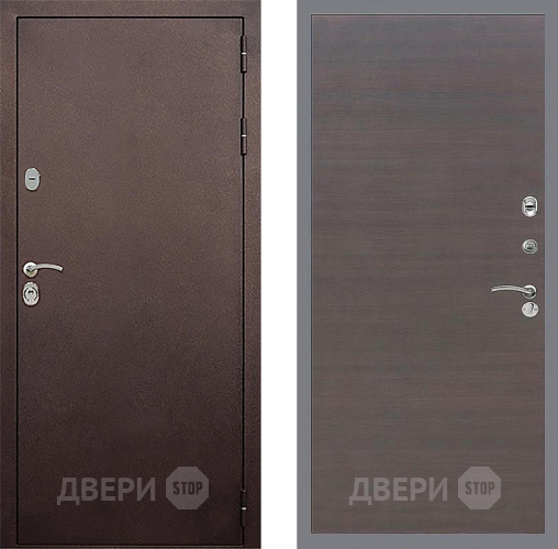Входная металлическая Дверь Стоп КЛАССИК Медь Гладкая венге поперечный в Мытищах