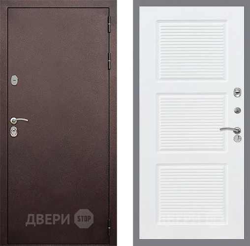 Дверь Стоп КЛАССИК Медь ФЛ-1 Силк Сноу в Мытищах