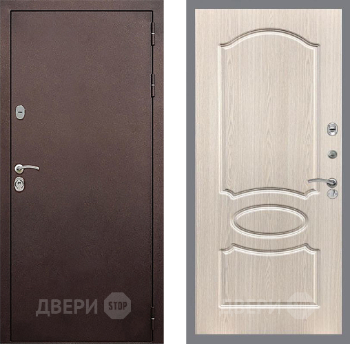 Входная металлическая Дверь Стоп КЛАССИК Медь ФЛ-128 Беленый дуб в Мытищах