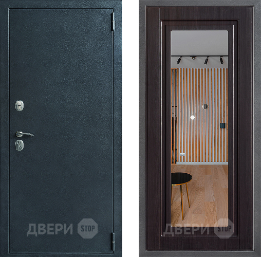 Входная металлическая Дверь Дверной континент ДК-70 Дизайн ФЛЗ Зеркало Венге в Мытищах