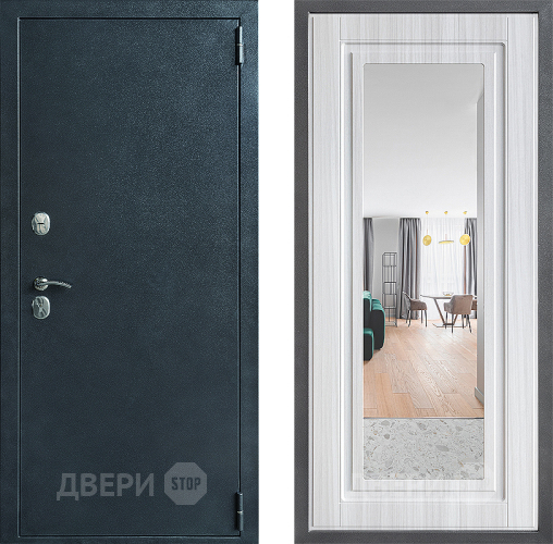 Дверь Дверной континент ДК-70 Дизайн ФЛЗ Зеркало Сандал белый в Мытищах