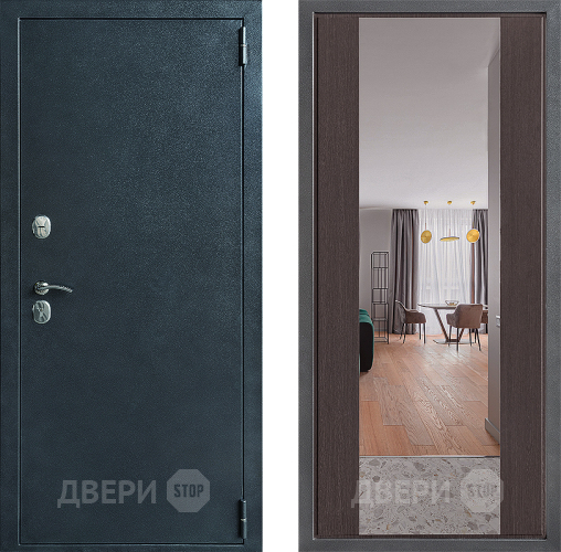 Дверь Дверной континент ДК-70 Дизайн ФЛЗ-1 Зеркало Венге в Мытищах