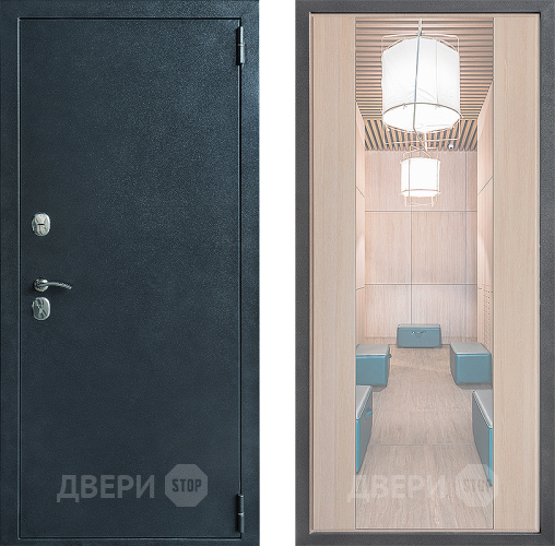 Входная металлическая Дверь Дверной континент ДК-70 Дизайн ФЛЗ-1 Зеркало Капучино в Мытищах