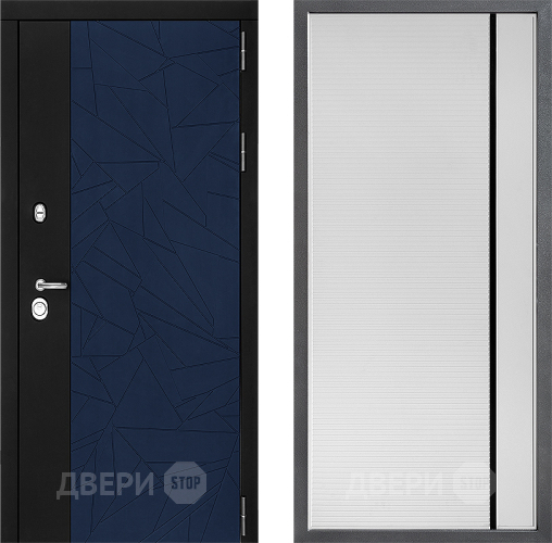 Входная металлическая Дверь Дверной континент ДК-9 ФЛ-757 Черное Стекло Софт милк в Мытищах