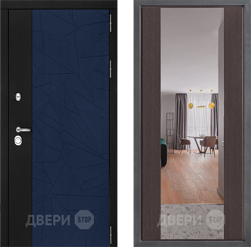 Дверь Дверной континент ДК-9 ФЛЗ-1 Зеркало Венге в Мытищах
