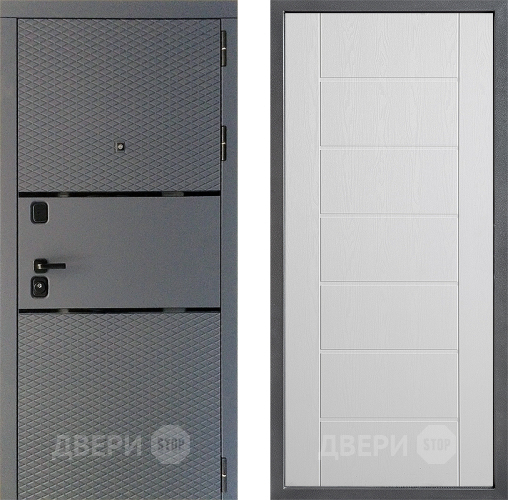Дверь Дверной континент Диамант Дизайн ФЛ-Лайн Белое дерево в Мытищах