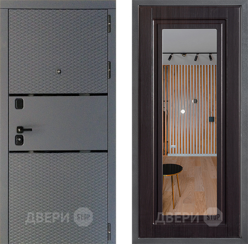 Входная металлическая Дверь Дверной континент Диамант Дизайн ФЛЗ Зеркало Венге в Мытищах