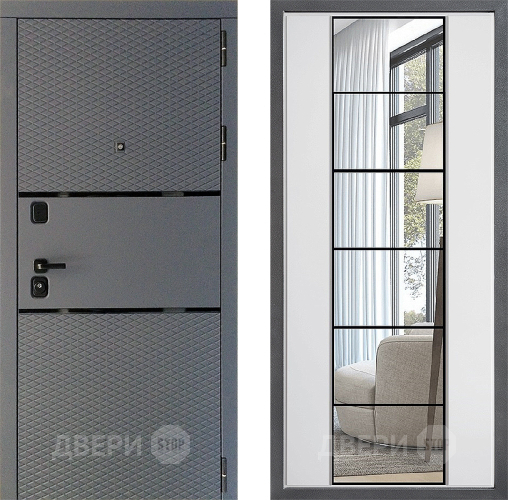 Дверь Дверной континент Диамант Дизайн ФЛЗ-2 Зеркало Белый софт в Мытищах