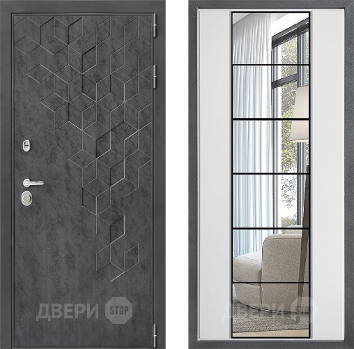 Дверь Дверной континент ДК-3/713 ФЛЗ-2 Зеркало Белый софт в Мытищах