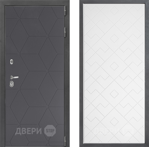 Входная металлическая Дверь Дверной континент ДК-3/744 ФЛ-Тиффани Белый софт в Мытищах